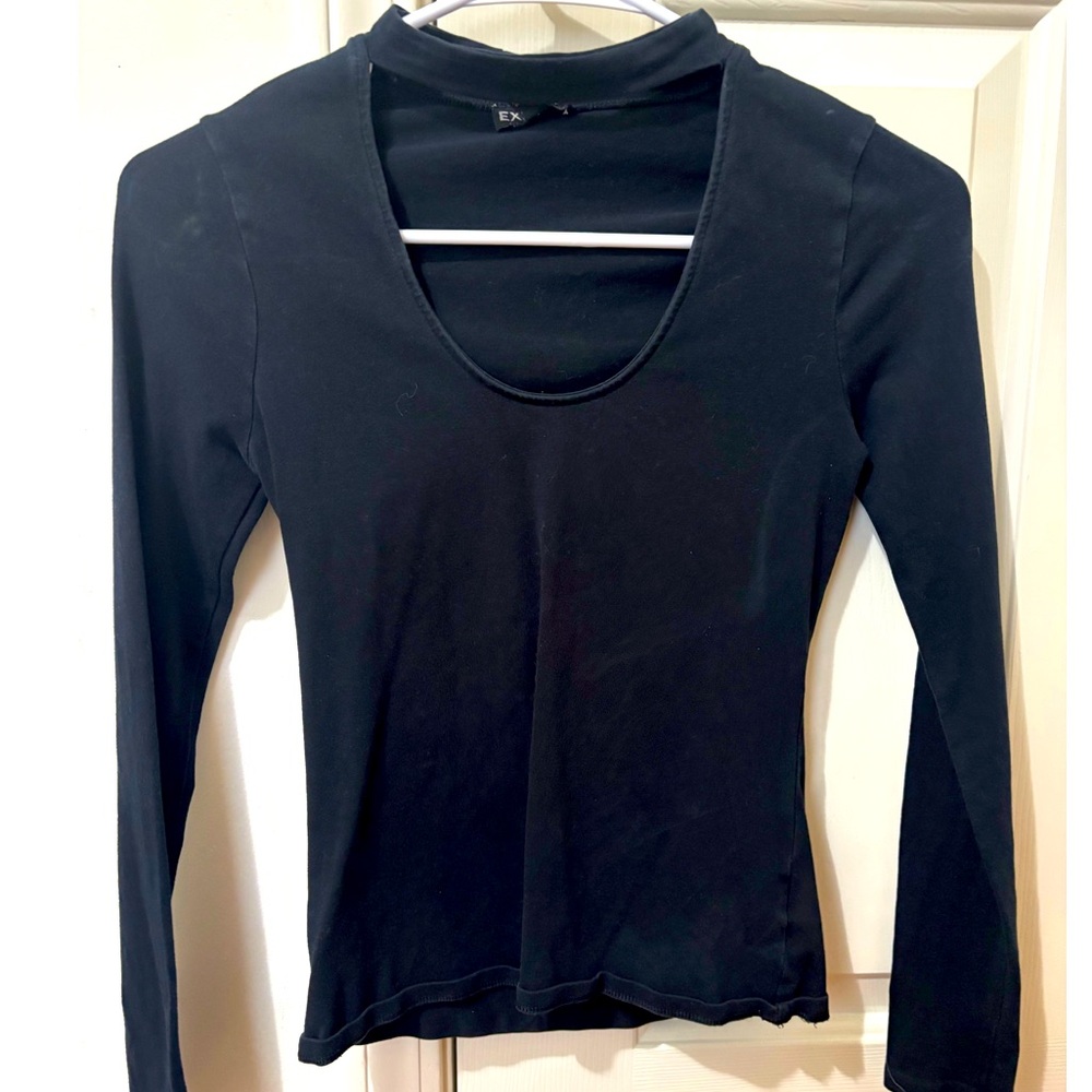 Black Cutout Long Sleeve Express Top